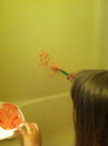 bathtub paint! An easy and cheap way to keep the kids busy! @Adventuresin Mindful Living