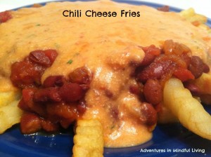 chili cheese fries! A healthier  upgrade! If you love chili cheese fries but hate the calories, cholesterol,fat,and usual bad stuff that the typical recipe is loaded with , try out this one!