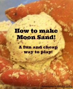 How to make Moon Sand! A easy,fun,and cheap way to encourage play! Turn off that TV and make some of this and watch those smiles and giggles start! 