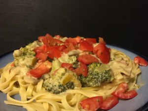 Healthier Alfredo Sauce!less calories, cholesterol free, dairy free, and much healthier for you!  