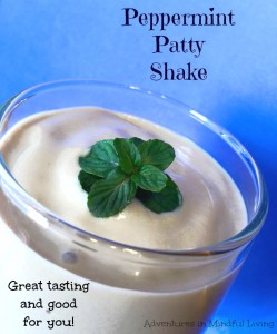 Peppermint Patty Shake! Just like my favorite candy, except good for me!