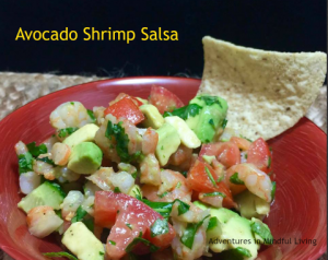 Avocado Shrimp Salsa - so easy to make! Makes a great snack or light meal! Adventures in Mindful Living 