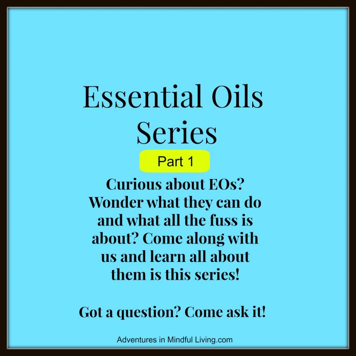 Essential Oils! Have you ever wanted to learn about Essential Oils? Have you wondered what they really do and what is all the fuss about? Then come along with us and learn all about them in this series at Adventures in Mindful Living!